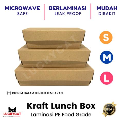 Jual Paper Lunch Box Medium Laminasi Rice Box Kemasan Makanan Box