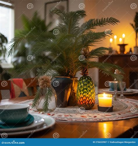 Norfolk Island Pine Araucaria Heterophylla In A White Pot On A White