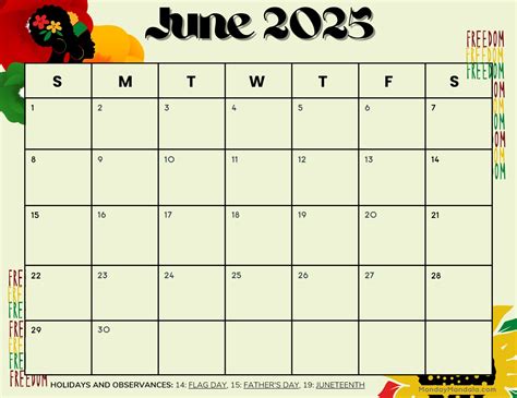 June 2025 Calendar 52 Free PDF Printables