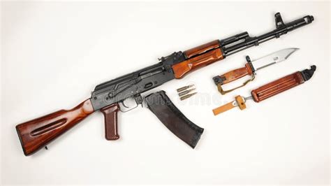 Russian Ak74 Assault Rifle And Bayonet Stock Image Image Of Chechnya