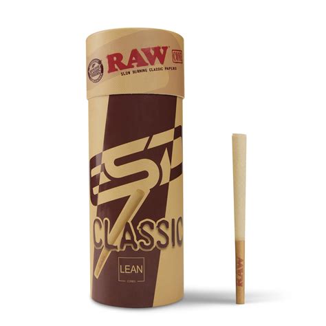 Buy Raw Cones Classic Lean Size 50 Pack Natural Pre Rolled Rolling Paper With Tips And Packing