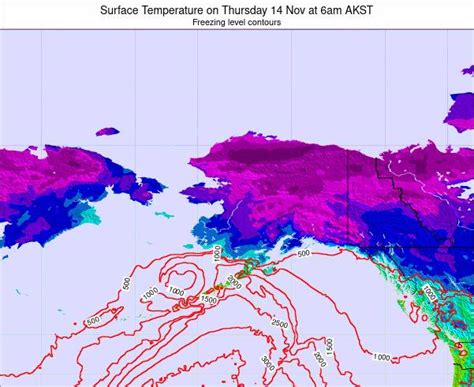 Alaska Surface Temperature on Wednesday 22 Nov at 12pm AKST