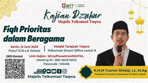 Pesantren Digital Mtt Tema Fiqh Prioritas Dalam Beragama Oleh K H M