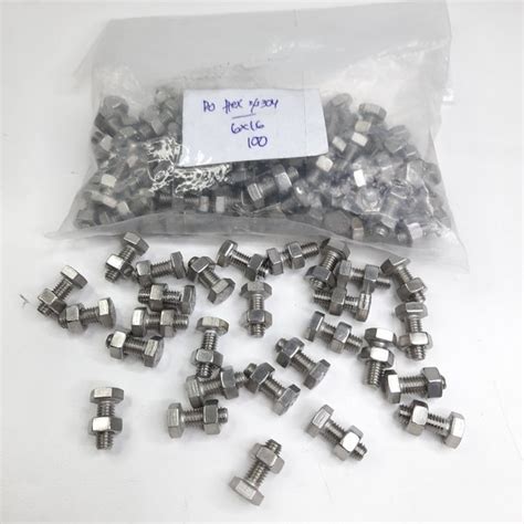 Jual Baut Mur Hex Bolt Nut Stainless Ss M X Mm Per Set