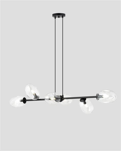 Lampa wisząca Shilo BOTOR 3 5096 Czarna z transparentnymi kloszami