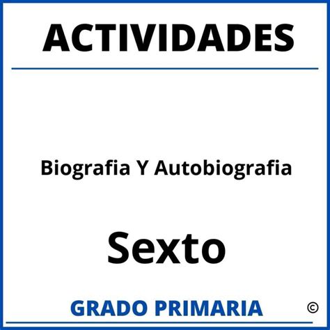 Actividades De Autobiografia Para Tercer Grado