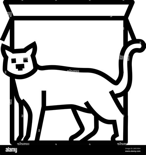 In Front Of Preposition English Line Icon Vector Illustration Stock