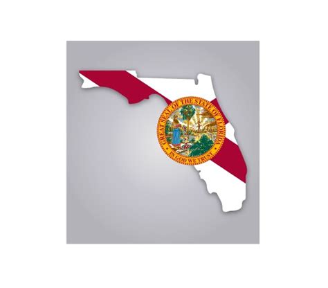 Florida Fl State Map Shape With Flag Royalty Free Vector