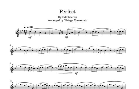 Perfect Arr Thiago Marconato Sheet Music Ed Sheeran Clarinet Solo