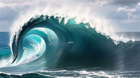 Premium AI Image | Big ocean surfing wave