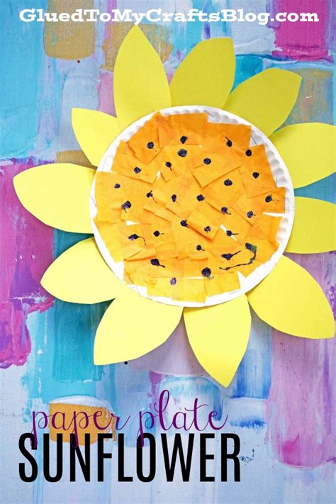 Tissue Paper And Paper Plate Sunflower Craft Idea