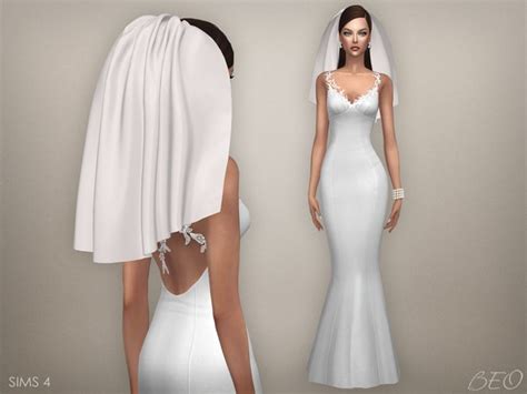 BEO CREATIONS Wedding Veil 04 S4 Sims 4 Wedding Dress Sims 4