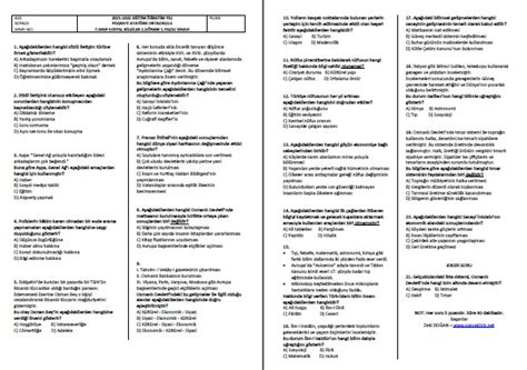 2021 2022 7 Sınıf Sosyal Bilgiler 2 Dönem 1 Yazılı Sınavı Sosyal