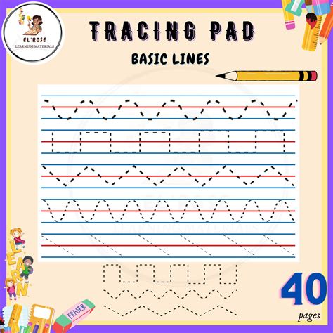 Tracing Name Alphabet Numbers Lines And Shapes Worksheet Pad 40 Pages