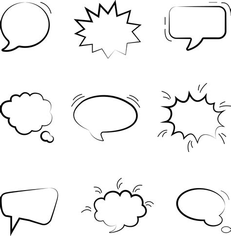 The Vector Of The Speech Bubble The Image Of The Dialog In Black And