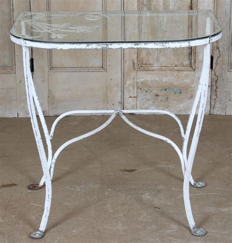 Lot Wrought Iron Glass Top Console Table