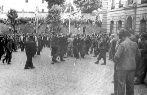 Lviv Ukraine Jews Arrested During A Pogrom 1941 World War Ii