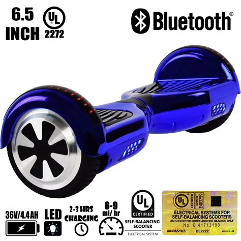 UL2272 Certified Listed 6.5' Hoverboard LED Bluetooth Two wheel Smart Self Balancing Electric ...