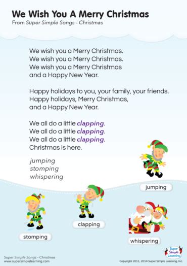 We Wish You A Merry Christmas Lyrics Poster - Super Simple