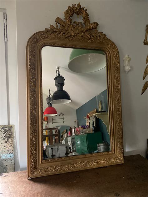 Miroir Ancien Moulur Xixeme Brocante Carouche Neuilly Plaisance