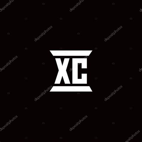 Monograma Inicial De La Letra Del Logotipo De Xc Con Plantilla De