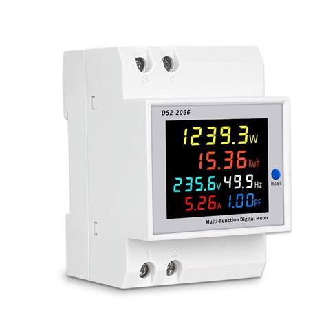 Digital Single Phase AC 40 300V 100A Din Rail 6 In 1 Voltmeter Ammeter