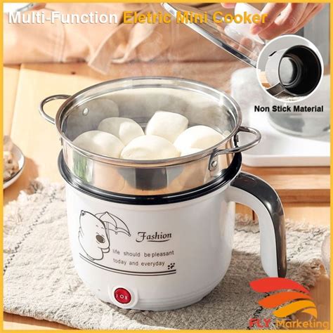 M Sia Plug 1 8L Non Stick Electric Pot Mini Rice Cooker With Steamer