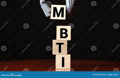 Mbti Acronym On Wooden Cubes On The Background Of A Folder With