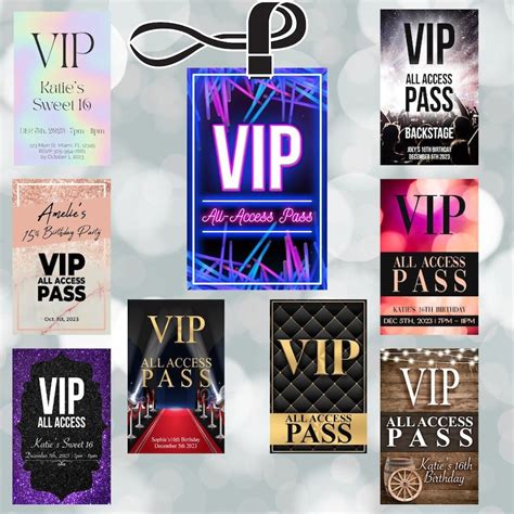 Custom Vip Passes Plastic Pvc Party Invites Sweet 16 Quinceanera Mitzvah Passes Invitations