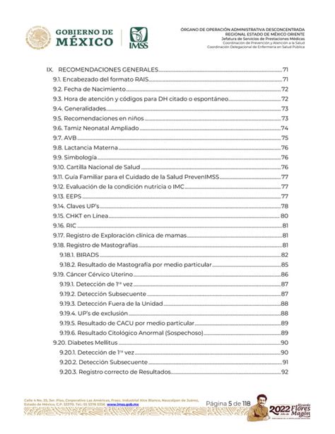 Instructivo Llenado Formato Rais Med Prev Mex Ote Pdf