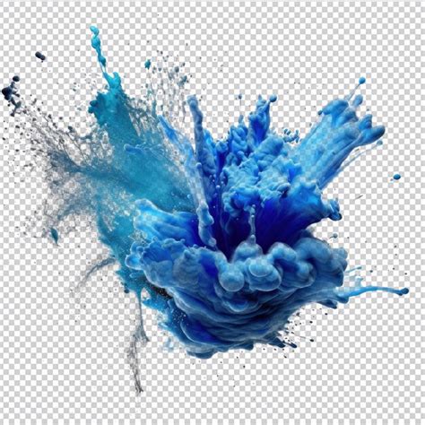 Explosion De Poudre Bleu Vif Psd Isol E Sur Fond Transparent Hd Png