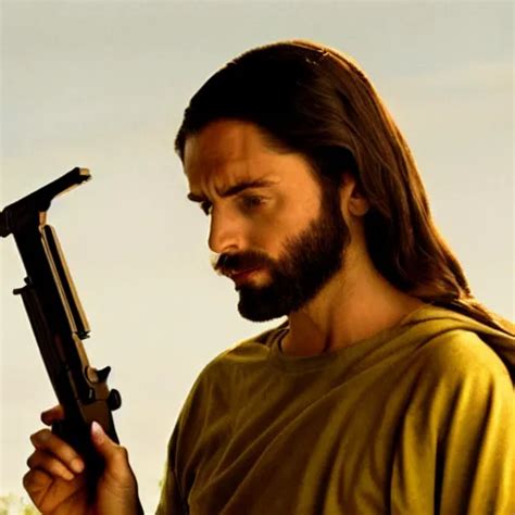 Jesus Christ Holding Guns Stable Diffusion Openart