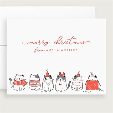 Cat Christmas Cards - Etsy