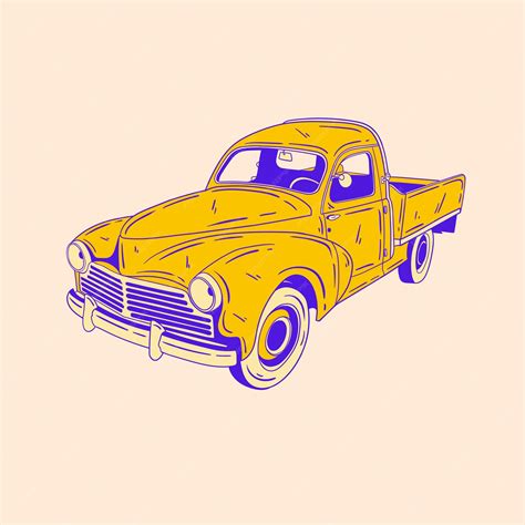 Premium Vector Classic Retro Car Illustration Design 13