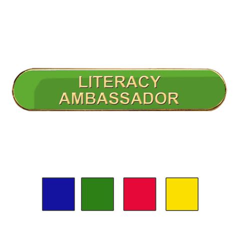 Literacy Ambassador Badge Bar Shape School Badge Store