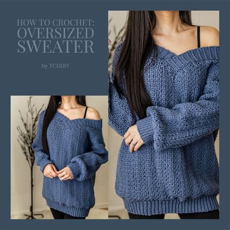 Crochet Pattern Oversized Off The Shoulder Sweater Pattern Pdf Download Etsy Oversize