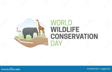 World Wildlife Conservation Day Isolated Logo Icon With Hand Vector ...