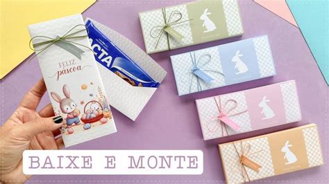 Porta Barra De Chocolate Pascoa Para Imprimir - PORTA BARRA DE CHOCOLATE - PÁSCOA | COMO FAZER? | MOLDE GRATUITO ...