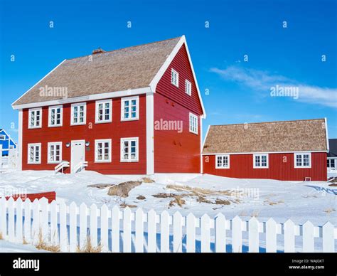 The Red House The Old Town Of Nuuk Capital Of Greenland Editorial