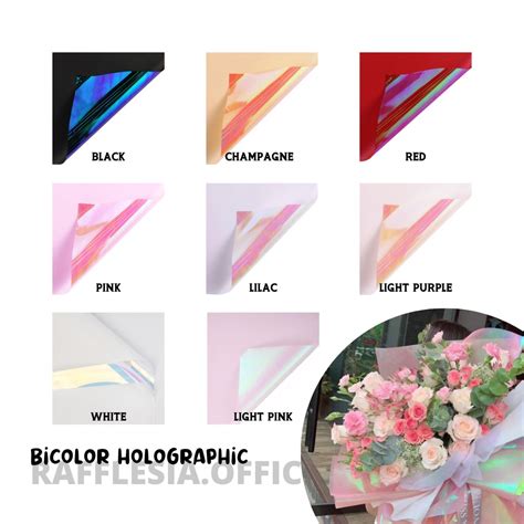 Jual 1 LEMBAR BICOLOR HOLOGRAPHIC CELLOPHANE LEMBARAN 60 X 60 Cm