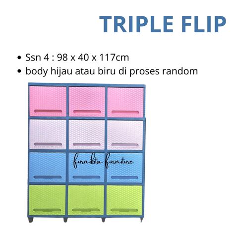 Jual LEMARI PLASTIK CLUB TRIPLE FLIP SUSUN 4 RAK SERBAGUNA Shopee