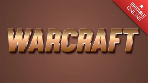 Warcraft Bronze Text Effect Generator