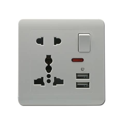 5 Pin Mf Switched Socket With Neon And 2 Usb Port Wall Usb Socket Switch Socket And Uk Socket