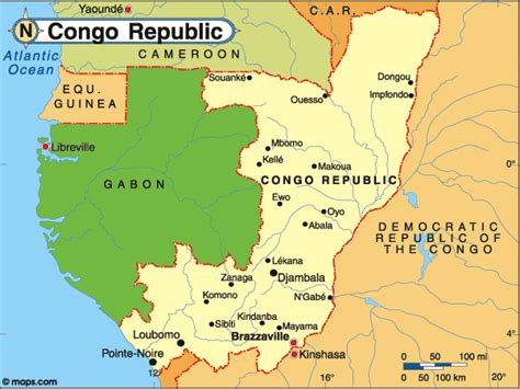 Congo Republic map. The Republic of the Congo (French: République du ...