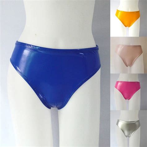 FEMME SLIP BIKINI Culotte Brillant Sexy Short Souple Couleur Unie Effet Mouillé EUR