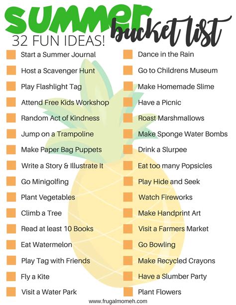 Summer Bucket List Ideas