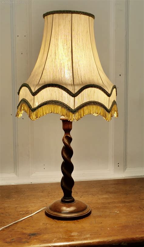 Antiques Atlas Lovely Oak Turned Barley Twist Table Lamp As A