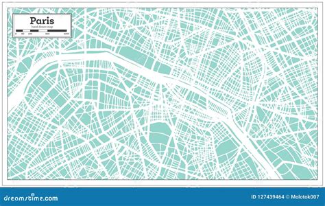 Paris France City Map In Retro Style Outline Map Stock Vector