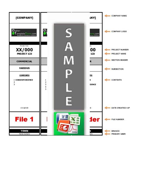 Lever Arch Spine Label Template Sample Design Layout Templates