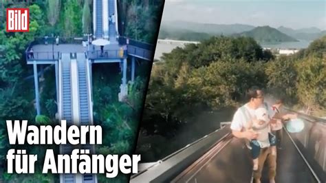 Wanderer Freuen Sich Gigantische Rolltreppe In China Er Ffnet Youtube